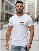 Pánské tričko s minimalistickým potiskem bílé FashionStreet NX5096R