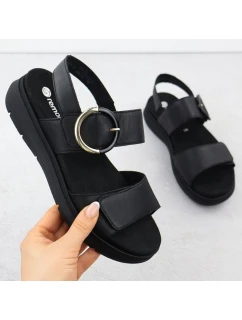 Dámské kožené sandály na platformě černé model 21904806 - Remonte