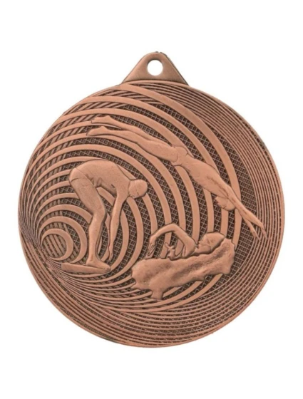 OCELOVÁ PLAVECKÁ MEDAILE FI 70 MMC3074 - BRONZOVÁ