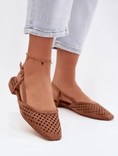 Okenní baleríny z eko semiše Camel Farivelle