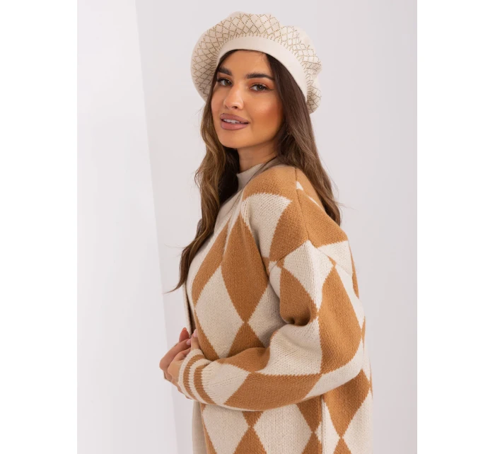 Czapka AT CZ model 18997430 jasny beżowy - FPrice Czapka AT CZ model 18997430 jasny beżowy - FPrice