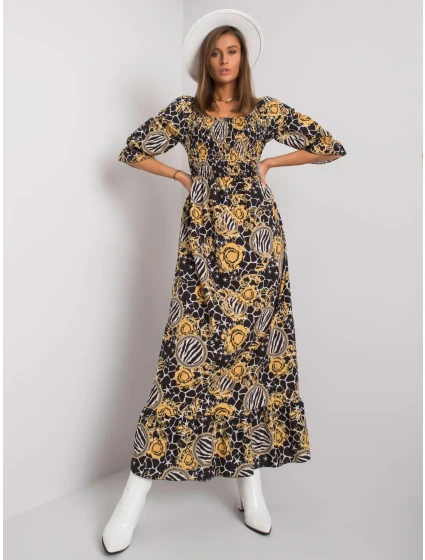 Šaty DHJ SK 13965 1.61P černá a žlutá Šaty DHJ SK 13965 1.61P černá a žlutá