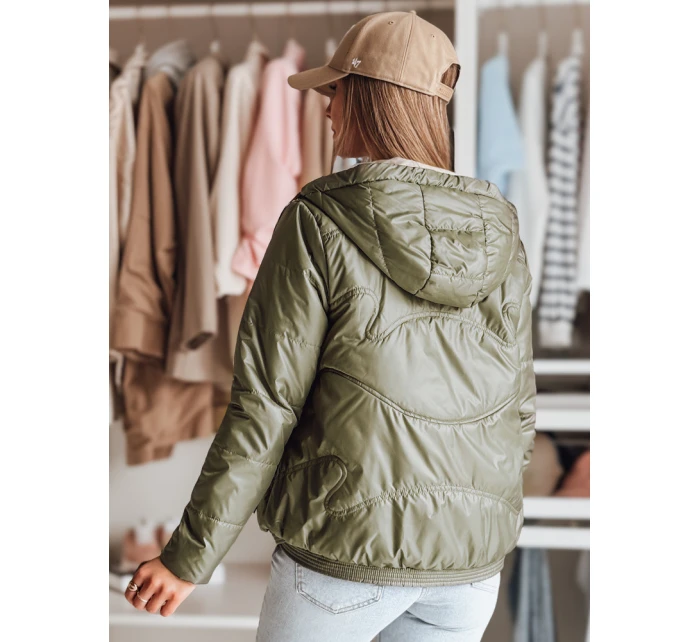 Dámská přechodná prošívaná bunda s kapucí NIVESSO zelená FashionStreet TY4857 Dámská přechodná prošívaná bunda s kapucí NIVESSO zelená FashionStreet TY4857