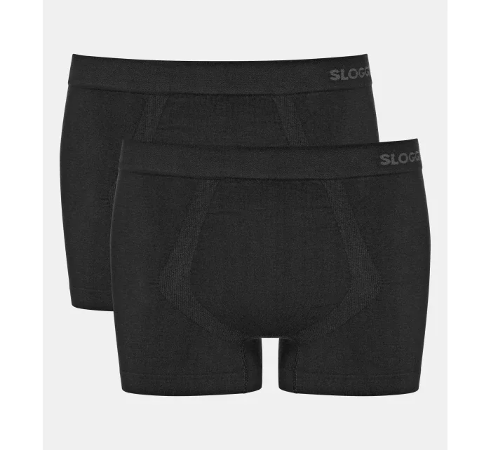Pánské boxerky GO Smooth Short 2P - BLACK - černé 0004 - SLOGGI Pánské boxerky GO Smooth Short 2P - BLACK - černé 0004 - SLOGGI