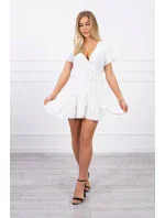 Šaty s obálkovým výstřihem ecru Šaty s obálkovým výstřihem ecru