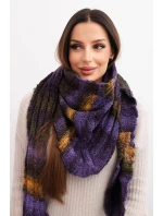 Komin dámský vlněný melírovaný měkký šátek na zimu KN20 fialový