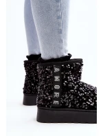 Dámské sněžné boty s platformou zdobenou třpytky černé Silmo Dámské sněžné boty s platformou zdobenou třpytky černé Silmo