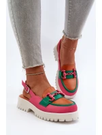 Dámské sandály na ploché podrážce s ozdobou oranžové D&A MR38-656