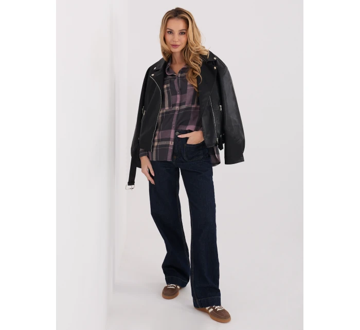 Košile D71720Z11085B šedorůžová Košile D71720Z11085B šedorůžová