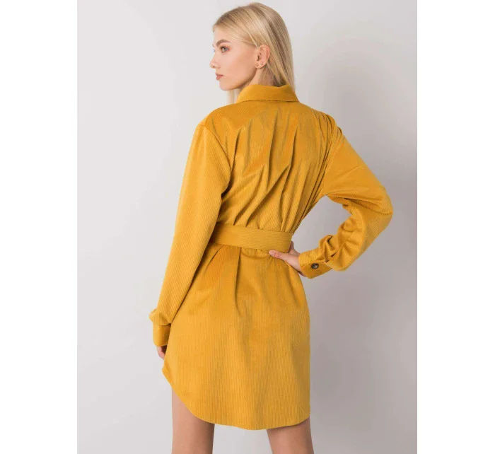 Šaty DHJ SK 10333.12P tmavě žlutá