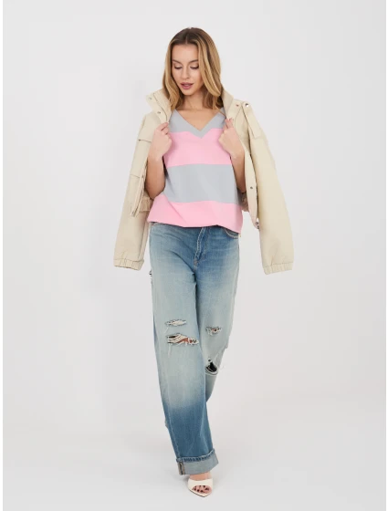 Bluzka RV BZ A1214.89 szaro różowy