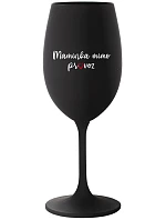MAMINKA MIMO PROVOZ - černá sklenice na víno 350 ml MAMINKA MIMO PROVOZ - černá sklenice na víno 350 ml