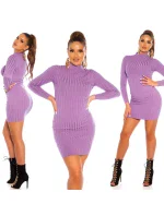 Sexy pletené šaty JM-98302 černé - FPrice Sexy pletené šaty JM-98302 černé - FPrice