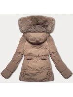 Tmavě béžová bunda pro přechodné období s páskem model 21248562 - J.STYLE Tmavě béžová bunda pro přechodné období s páskem model 21248562 - J.STYLE