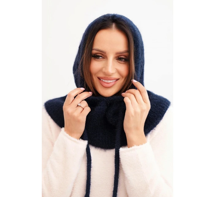 Dámská čepice s kapucí a pleteným model 21731156 - K-Fashion