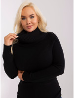 Černý dámský svetr plus size s viskózou