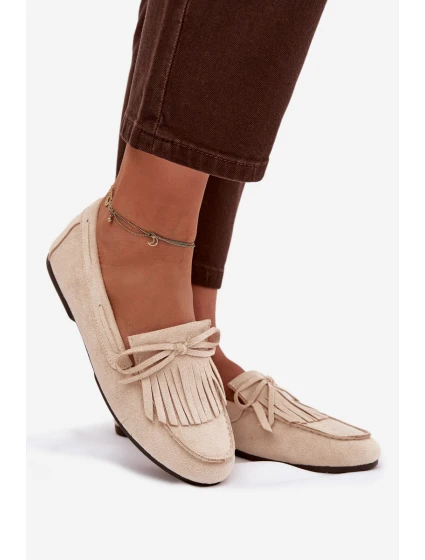 Dámské mokasíny s třásněmi – světle béžové Janelisse Dámské mokasíny s třásněmi – světle béžové Janelisse