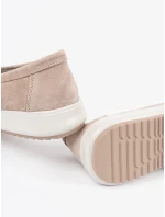 Designové dámské hnědé  mokasíny platforma