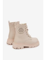 Dívčí kotníkové boty s s kožešinou LOVE béžové model 21724989 - Boto