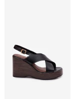 Dámské sandály z eko kůže na platformě Černé model 21937460 - Boto