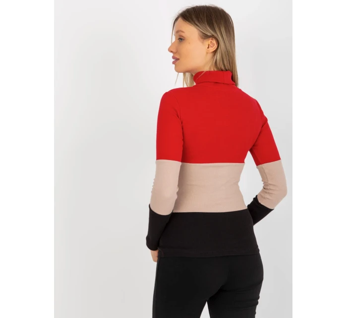 Dámská halenka RV BZ 8465 model 18310005 černá a červená - FPrice Dámská halenka RV BZ 8465 model 18310005 černá a červená - FPrice