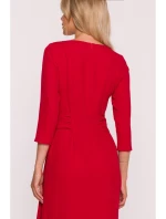 S425 Šaty s volánkem - červené