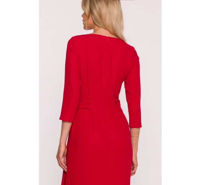 S425 Šaty s volánkem - červené