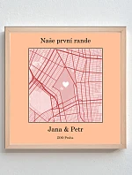 Personalizovaný magický fotoobraz v rámu - čtverec 20x20 - mapa