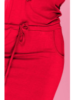 Dámské sportovní šaty GOLF s tkanicemi a kapsami středně dlouhé červené - Červená - Numoco