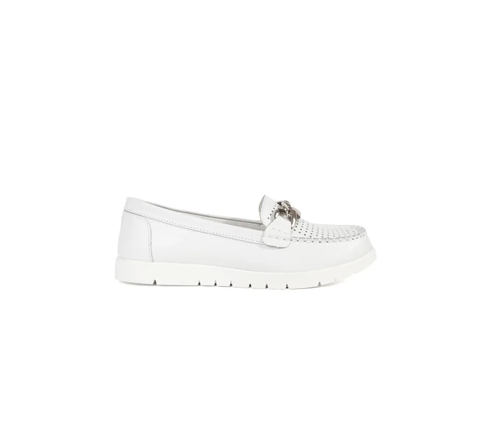 Trendy dámské bílé mokasíny platforma Trendy dámské bílé mokasíny platforma
