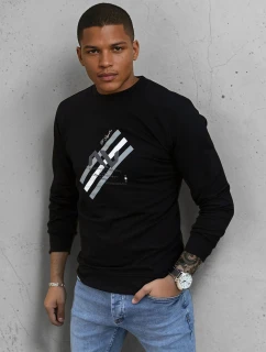 Pánská mikina s potiskem černá model 21966088 - Dstreet