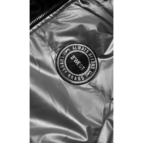 Šedá dámská bunda s odepínací kapucí (B8086-70)