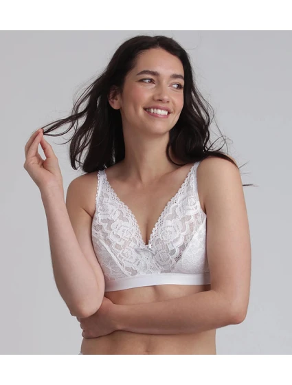 Dámská nevyztužená krajková podprsenka model 22005313 BRA  bílá - Playtex