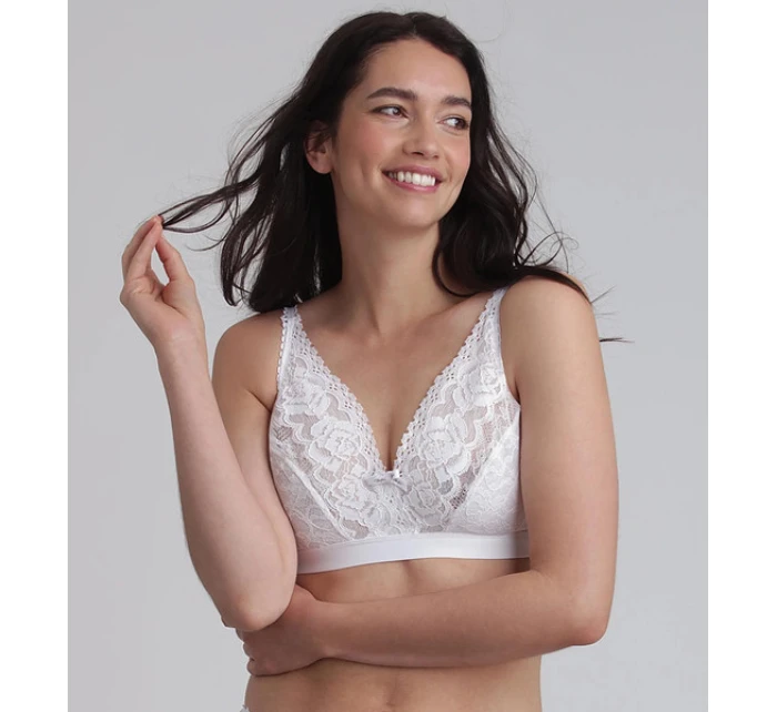 Dámská nevyztužená krajková podprsenka model 22005313 BRA  bílá - Playtex