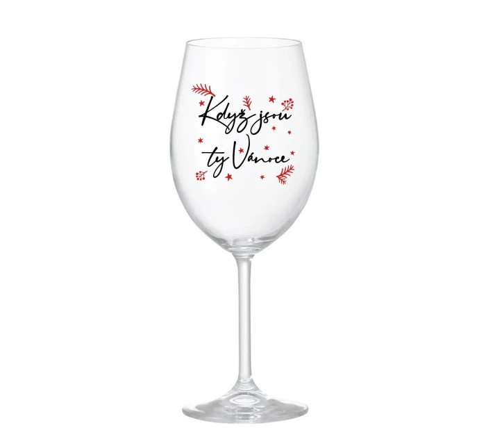 KDYŽ JSOU TY VÁNOCE - čirá sklenice na víno 350 ml KDYŽ JSOU TY VÁNOCE - čirá sklenice na víno 350 ml