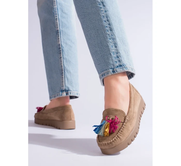 Exkluzívní hnědé mokasíny dámské Exkluzívní hnědé mokasíny dámské