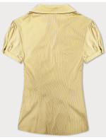 Žlutá pruhovaná halenka s krátkými rukávy (SST16222D)