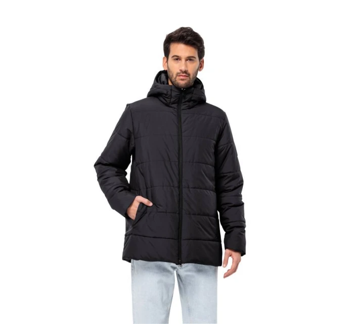 Jack Wolfskin pánská přechodná bunda DEUTZER LONG JKT M black prodyšná tkanina black (1207451_6000) pánské