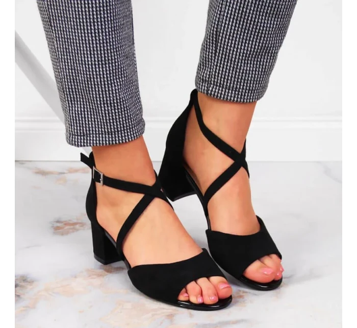 Černé sandály na jehlovém podpatku W model 21777516  Sergio Leone - Inny