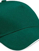 Beechfield B 15C 5 panelová sandwich kšiltovka 53.015C bottle green/white