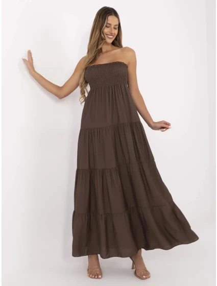 Sukienka MI SK model 21156213 brązowy - FPrice Sukienka MI SK model 21156213 brązowy - FPrice