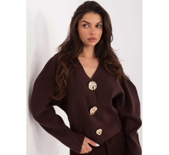 Sweter PM SW model 21776441 ciemny brązowy - FPrice