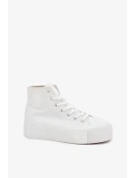 Dámské plátěné tenisky na platformě Big Star – bílé Dámské plátěné tenisky na platformě Big Star – bílé