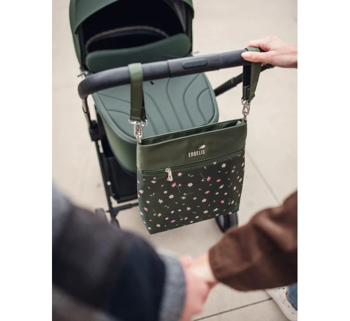 Dámská crossbody kabelka na kočárek Vuch Amma Flowers Green Dámská crossbody kabelka na kočárek Vuch Amma Flowers Green