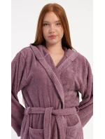 Dámský župan dlouhý s kapucí Vřes