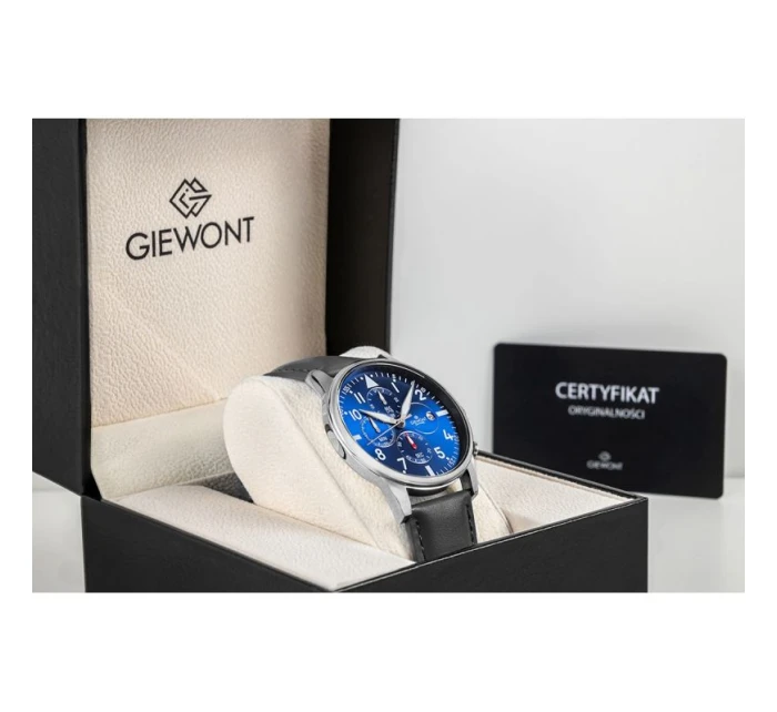 Pánské hodinky Giewont Chronograph Sapphire Black and Blue GW5630-A3