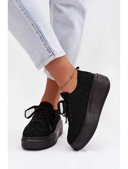 Dámské tenisky na platformě Černé model 21937761 - Boto Dámské tenisky na platformě Černé model 21937761 - Boto