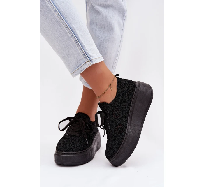 Dámské tenisky na platformě Černé model 21937761 - Boto Dámské tenisky na platformě Černé model 21937761 - Boto