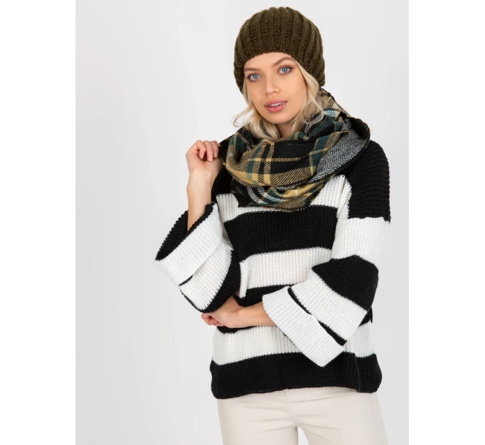 Tunelová šála AT KM 1402.20 černá a béžová