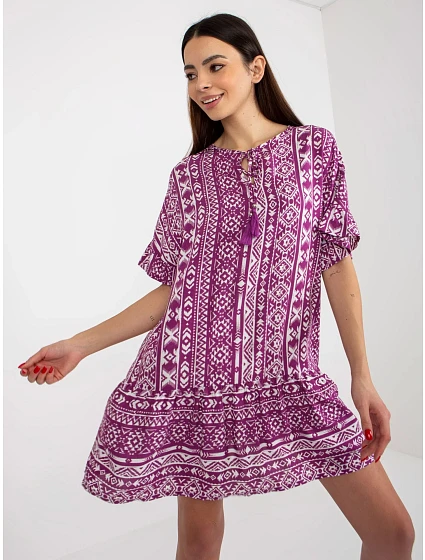 Dámské šaty model 18339222 fialové - FPrice Dámské šaty model 18339222 fialové - FPrice